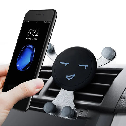 Smiley Face Gravity Car Phone Holder – Air Vent Mount for All Smartphones