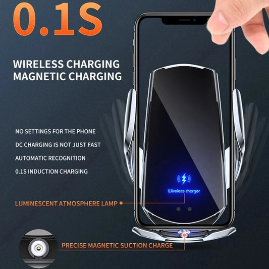 30W Magnetic Wireless Car Charger – Auto-Clamp Phone Mount with Fast Charging