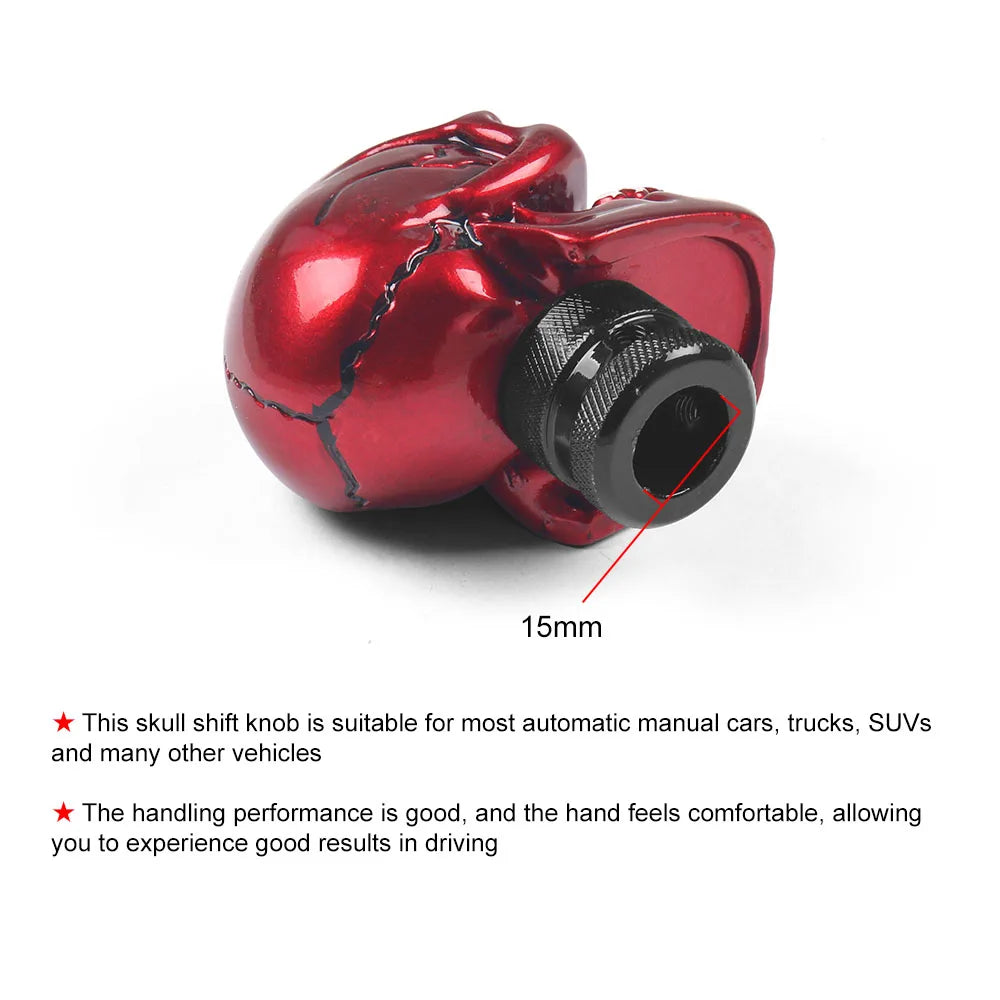 Universal Skull Gear Shift Knob – Sporty Manual Transmission Knob – 66mm Premium Quality