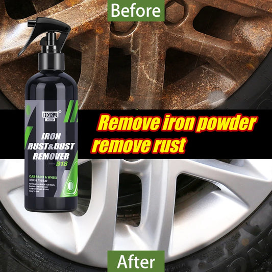 HGKJ Iron Rust & Dust Remover Spray – Safe Car Paint & Wheel Cleaner