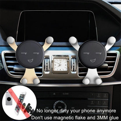 Smiley Face Gravity Car Phone Holder – Air Vent Mount for All Smartphones