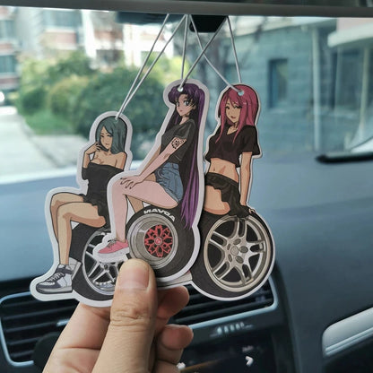 JDM Car-Themed Hanging Air Freshener – Rearview Mirror Perfume Decoration