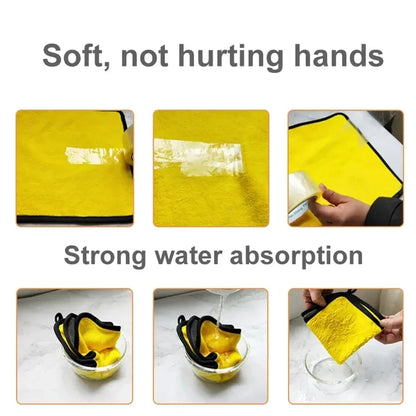 Microfiber Car Cleaning Towels –  (Yellow/Grey)