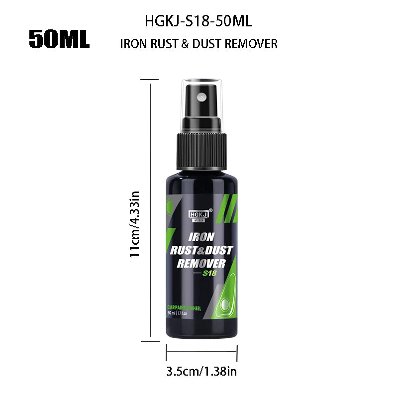 HGKJ Iron Rust & Dust Remover Spray – Safe Car Paint & Wheel Cleaner