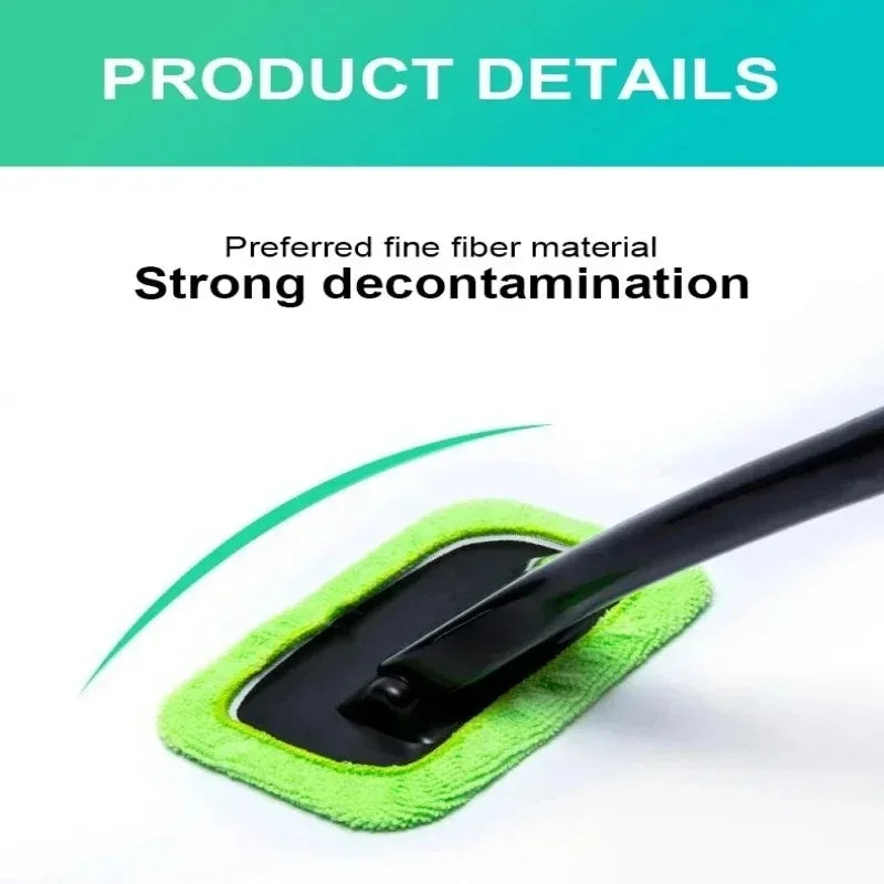 Windshield Defogger & Dust Brush – Long Handle Glass Cleaner for Cars