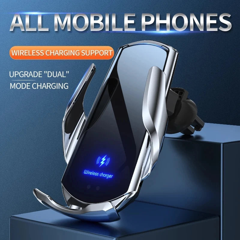 30W Magnetic Wireless Car Charger – Auto-Clamp Phone Mount with Fast Charging