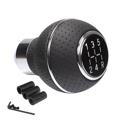 5-Speed Leather Gear Shift Knob – Universal Fit for Manual Cars