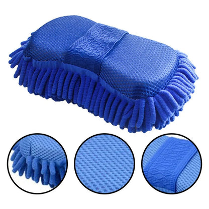 Blue Microfiber Chenille Car Wash Sponge – Ultra Soft, Scratch-Free Cleaning