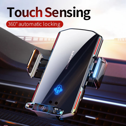66W Wireless Car Charger – Auto-Clamp Phone Holder for iPhone & Android