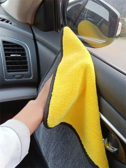 Microfiber Car Cleaning Towels –  (Yellow/Grey)