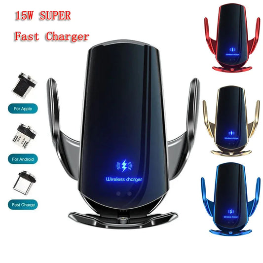 30W Magnetic Wireless Car Charger – Auto-Clamp Phone Mount with Fast Charging