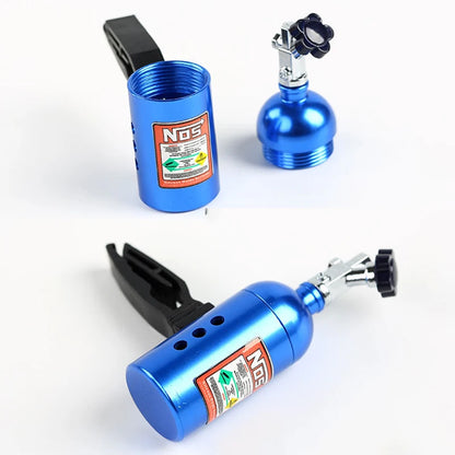 NOS Nitrogen Bottle Car Air Freshener – Aromatherapy Vent Perfume with 4 Fragrance Options