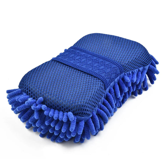 Blue Microfiber Chenille Car Wash Sponge – Ultra Soft, Scratch-Free Cleaning