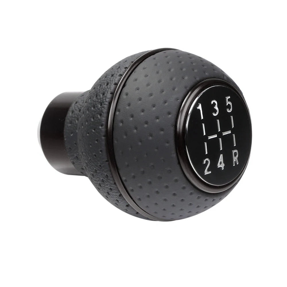 5-Speed Leather Gear Shift Knob – Universal Fit for Manual Cars