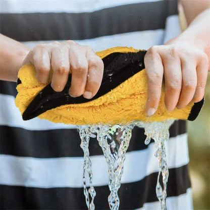 Microfiber Car Cleaning Towels –  (Yellow/Grey)