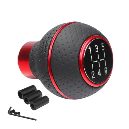 5-Speed Leather Gear Shift Knob – Universal Fit for Manual Cars