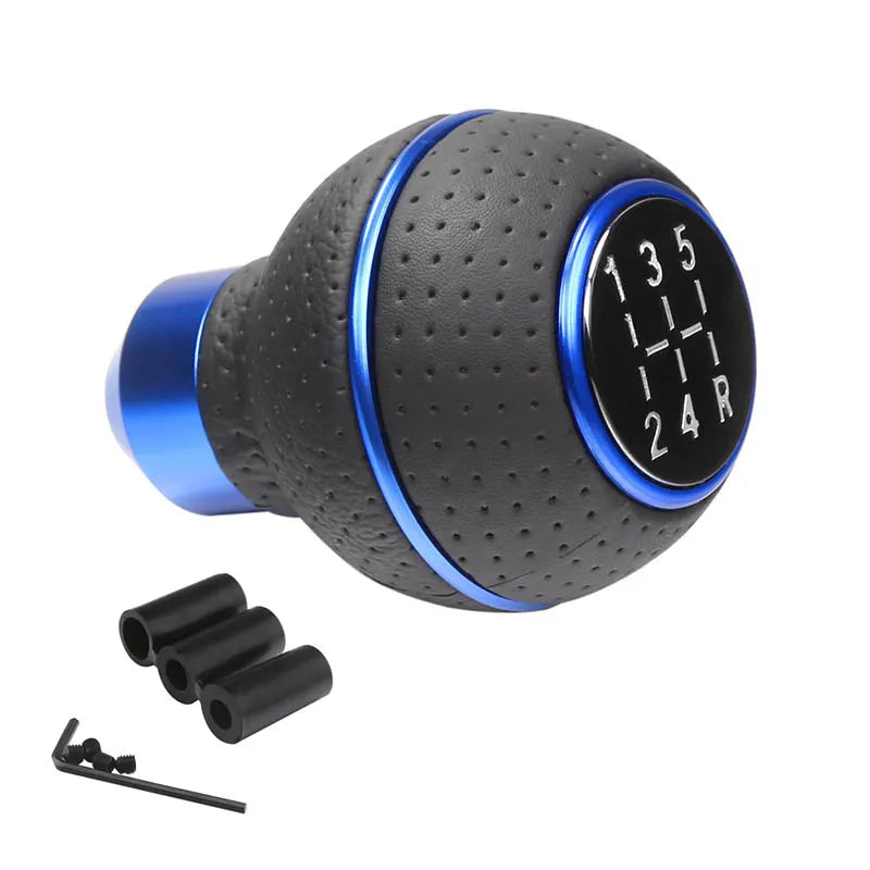 5-Speed Leather Gear Shift Knob – Universal Fit for Manual Cars
