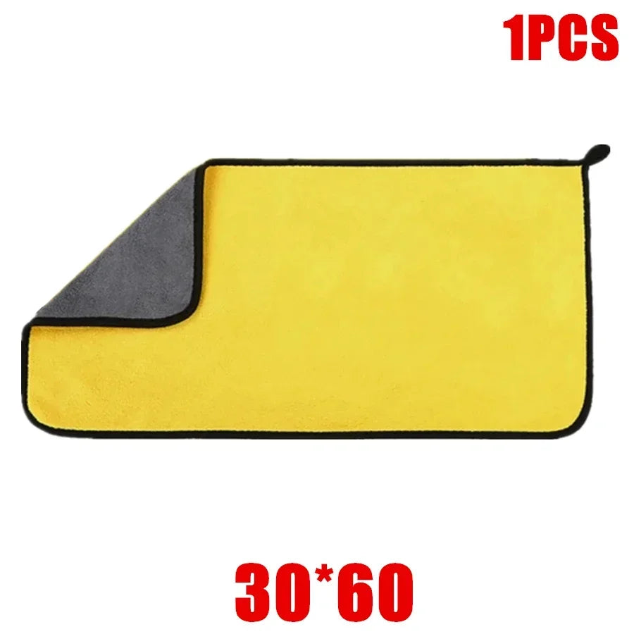 Microfiber Car Cleaning Towels –  (Yellow/Grey)