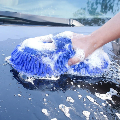 Blue Microfiber Chenille Car Wash Sponge – Ultra Soft, Scratch-Free Cleaning