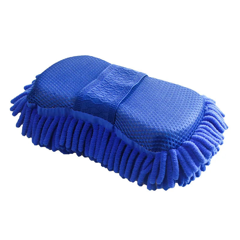 Blue Microfiber Chenille Car Wash Sponge – Ultra Soft, Scratch-Free Cleaning