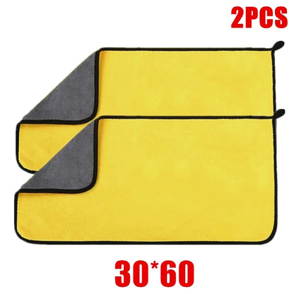 Microfiber Car Cleaning Towels –  (Yellow/Grey)