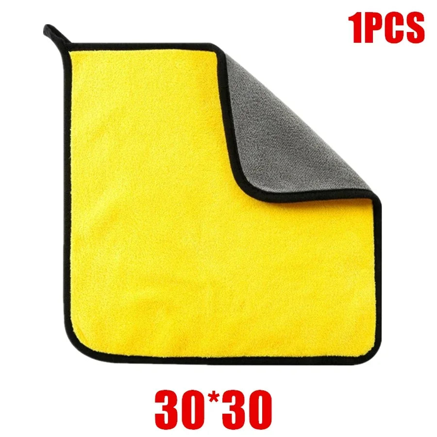 Microfiber Car Cleaning Towels –  (Yellow/Grey)