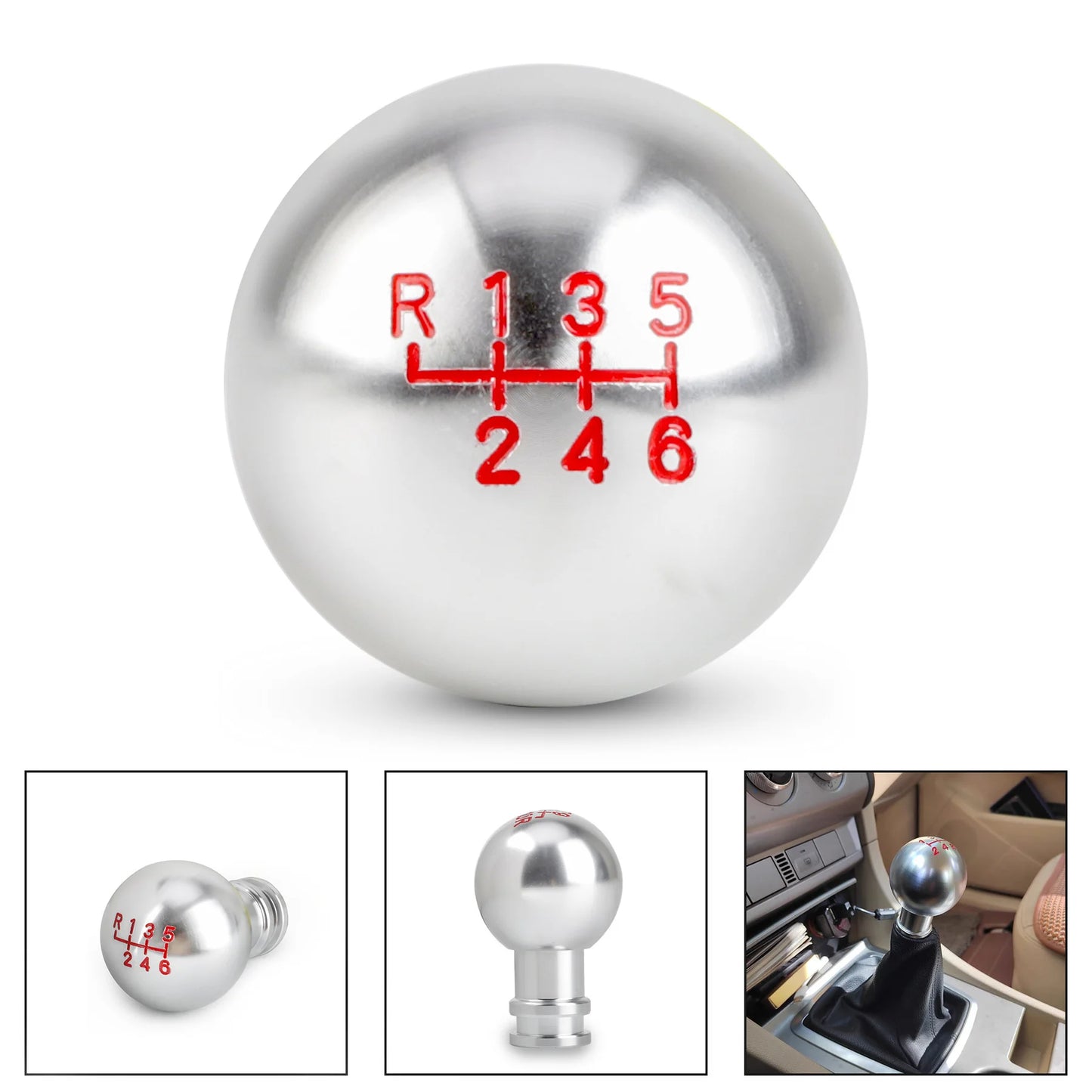 5/6/10 Speed Aluminum Gear Shift Knob – Universal Fit for Manual Transmission – M8, M10, M12