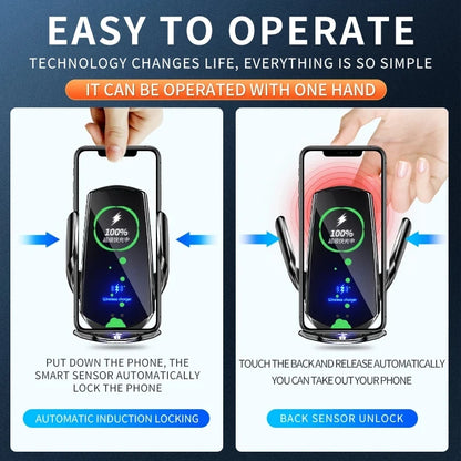 30W Magnetic Wireless Car Charger – Auto-Clamp Phone Mount with Fast Charging