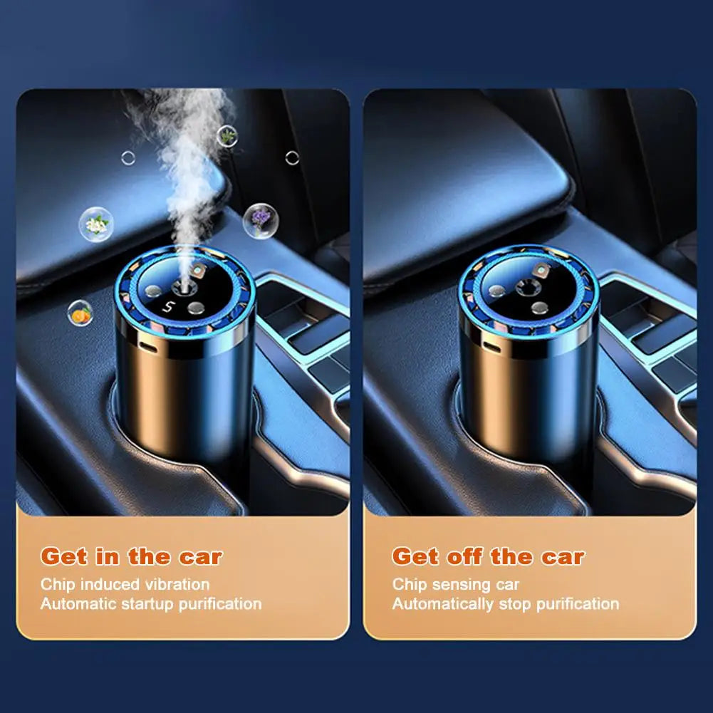 Smart Car Air Freshener – Adjustable Automatic New Car Scent with Starry Sky Ambient Light