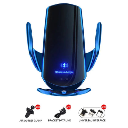 30W Magnetic Wireless Car Charger – Auto-Clamp Phone Mount with Fast Charging