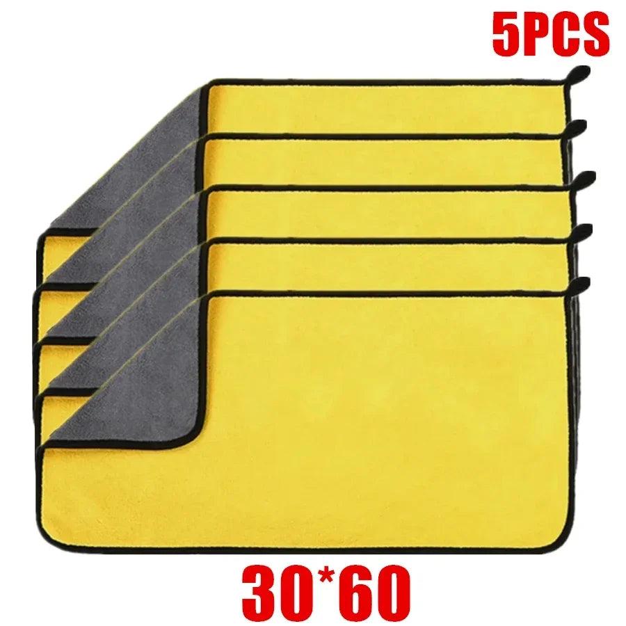 Microfiber Car Cleaning Towels –  (Yellow/Grey)