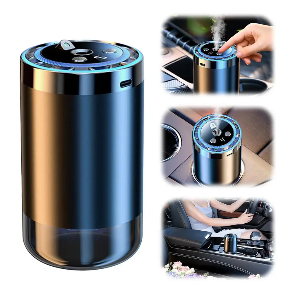 Smart Car Air Freshener – Adjustable Automatic New Car Scent with Starry Sky Ambient Light
