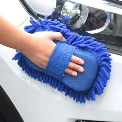 Blue Microfiber Chenille Car Wash Sponge – Ultra Soft, Scratch-Free Cleaning