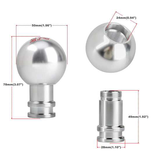 5/6/10 Speed Aluminum Gear Shift Knob – Universal Fit for Manual Transmission – M8, M10, M12