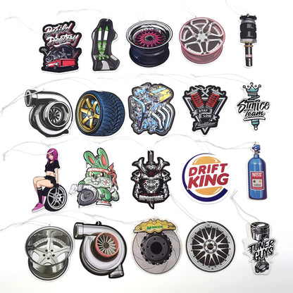 JDM Car-Themed Hanging Air Freshener – Rearview Mirror Perfume Decoration